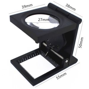 10X Zinc Alloy Pigeon Eyes Magnifier With 2 LED Lights Illuminated Scale Portable Pocket Magnifier For Reading Books Textile Collection Repair Jewelry Tool
