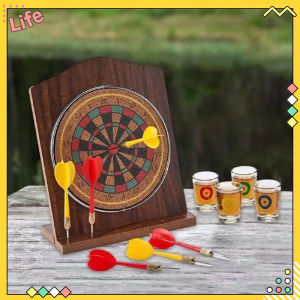 Solid wood dart board set professional dart board for entertainment and leisure competition level dart set toy with 6 darts for scoring sports Christmas gift