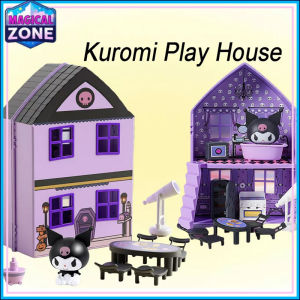 Kuromi Kitchen Living Furniture Simulation Play House Toy Children Girl Doll House Gift Set