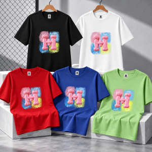 Mens Plus Size Knit Letter H Graphic Sports T-Shirt Oversized Quick Dry Crew Neck Top OM283