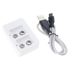 High Efficiency USB Charging Hubs for 9V NiMH Batteries Charging Adapters with Individual Slots