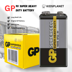 Bateri GP 9V Supercell Tahan Lama | GP 9V Battery Heavy Duty for Smoke Detector Smart Tag [1Pcs]