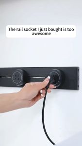 Power Track Socket 13A Universal Flat Pin TYPE-C Universal Power Socket With LED Light Modern Design