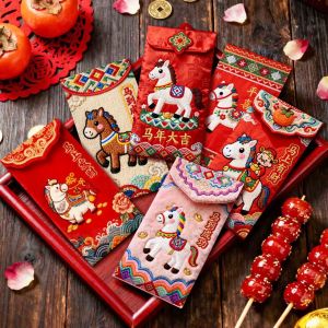 YESPERY 6Pcs Chinese Red Envelope 2026 The Year Of The Horse Creative Hongbao Chinese New Year Red Envelopes Lunar Year