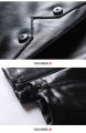 Fuguiniao Men's Leather Jacket Stand Collar Motorcycle Leather Casual Jackets Fashion Male Coat. 