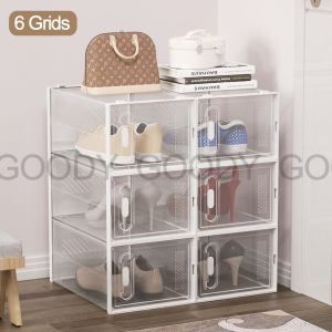 Large Size Shoe Box Foldable Storage Box Stackable Shoe Rack Organizer Waterproof Cabinet Clothes Organizer Wardrobe Bag Display Cabinet Space Saver Storage Box Shoe Box