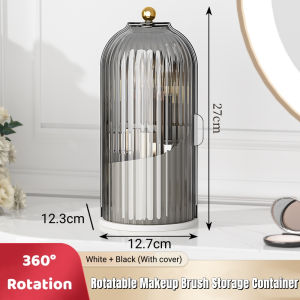 Homepeas® 360° Rotary Makeup Brush Storage Box With Cover Dust Proof Large Capacity Eyebrow Shadow Lipstick Makeup Brush
