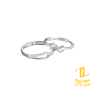 TINO TINO Cincin Couple Premium Q141 Cincin Tunangan Nikah simple Cincin Pasangan pita