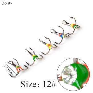 🎄【Special price】Dolity 5Pcs Fishing Hook Winter Ice Fishing Hook Three-jaw Hook With High Carbon Steel Tackle Tool 6# 8# 10# 12#