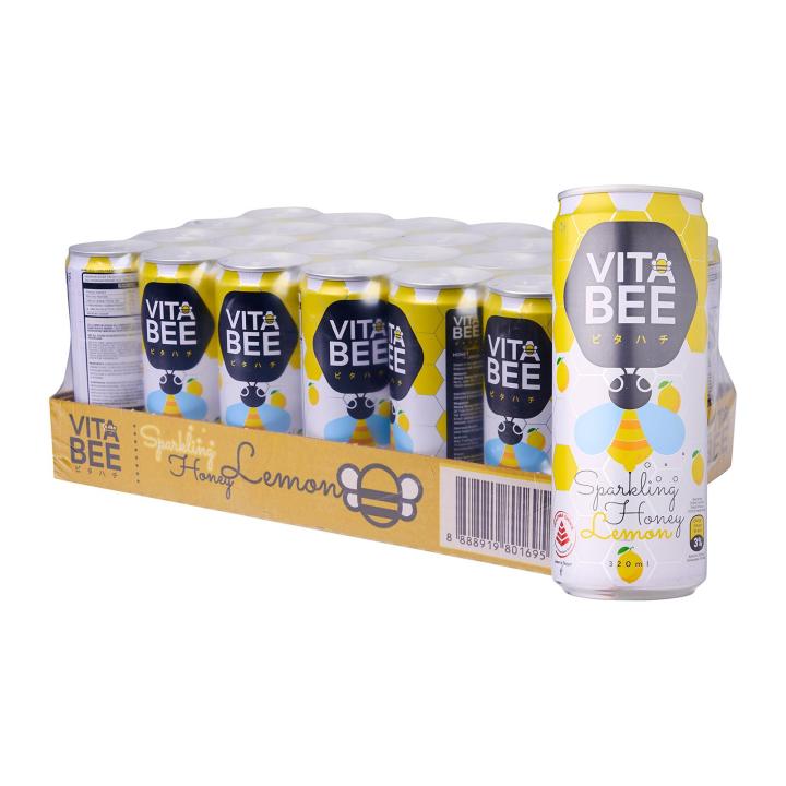 Vitabee Sparkling Honey Lemon Drink (320ML X 24) | Lazada Singapore