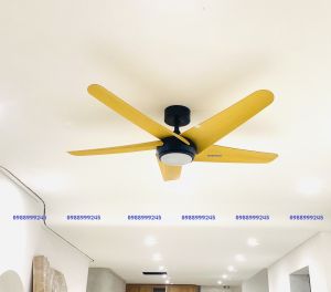 Quạt trần đèn ledquạt trần 5 cánh trang trí hiện đại động cơ DC 6 cấp độ gió siêu mát dành cho không gian phòng khách