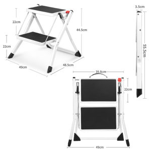 45CM 2 STEP STOOL LADDER HOUSEHOLD FOLDING STEPLADER FOLDABLE ALUMINUM LIGHT WEIGHT STABLE PORTABLE DURABLE WIDE PEDAL