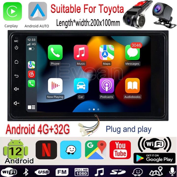 [4G+32G Wireless CarPlay Android Auto] 2din Android car radio 8 inch ...