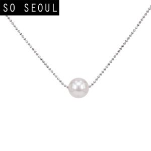 SO SEOUL Exquisite Swarovski® Crystal Pearl Classic White Pink Grey Chain Necklace