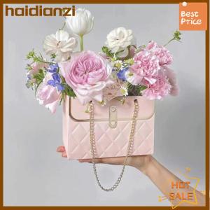 haidianzi กล่องใส่ดอกกุหลาบแบบพกพากล่องกระดาษห่อของขวัญของขวัญงานปาร์ตี้