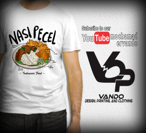 BAJU KAOS NASI PECEL / KAOS DISTRO / TSHIRT MAKANAN KULINER INDONESIA FOOD