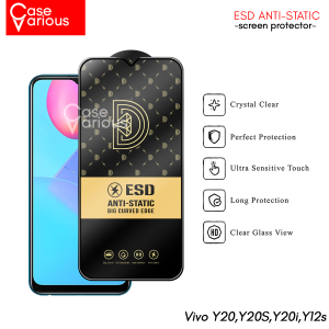 Paket 3in1 Tempered Glass Vivo Y12sY20Y20s Anti Gores Layar Anti Static Free Tempered Camera+Skin