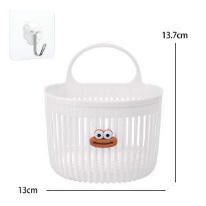 YESPERY Free Hook Multi-Functional Small Hanging Basket Bathroom Storage Basket Kitchen Wall-Mounted Ginger & Garlic Organizer Dorm Bedside Hanging Basket