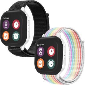 OWKEY 2 Pack Replacement Nylon Bands Compatible With Gizmo Watch 3 2 1/Gabb Watch 3e 3 2 1/SyncUP Kids Watch Hook & Loop Design Easy for Kids to Put On & Off Breathable & Washable