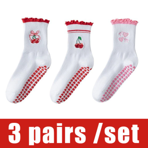 Cotton Cafe Pilates Grip Socks Fashionable Cute Womens Non-Slip Yoga Breathable Grip Sport Socks