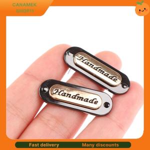 ❣️❣️❣️ 2PCS Handmade Metal Labels Tags Oval For Clothes Jeans Shoes Bags DIY Crafts