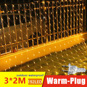 Outdoor Christmas Net Lights 3 Meter x 2 Meter 200 LED Fairy String Light with 8 Lighting Modes 220V Plug in Connectable Light for Garden Tree Bushes Holiday Wedding Party Decorations