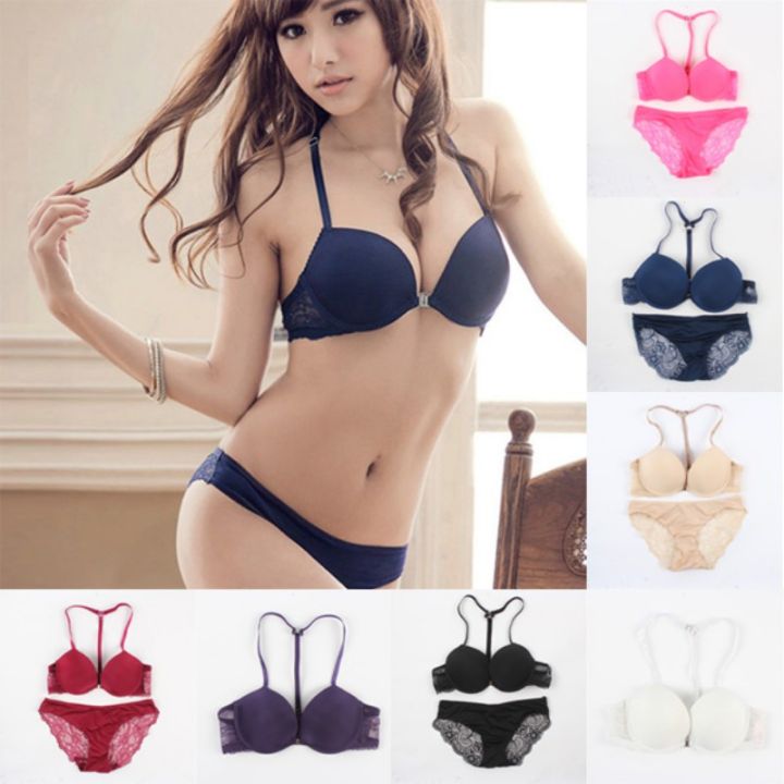 Front Closure Push Up Bra and Panty Sets for Women Sexy
