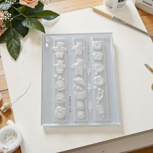 Hmeme แม่พิมพ์เล็บทำจากซิลิโคนสำหรับ3D ในครัวเค้กรูปหมีสัตว์เลี้ยงน่ารักสำหรับสุนัขไอศกรีมของหวานแม่แบบโปร่งใสออกแบบให้ DIY ตกแต่งเล็บ