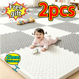 2pcs 4in1 Big Size 60cm X 60cm Puzzle Mats Kids Cold Proof Foam Floor Mat Bedroom Anti-collision Mat