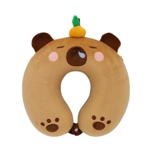 การ์ตูน Capybaras UShaped หมอนรองคอ Plushed ของเล่นหมอนสำหรับเดินทางสำหรับการเดินทาง Comfort รองคอในเครื่องบินหรือรถ