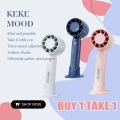 BUY 1 TAKE 1 T10 Turbine Handheld Small Fan Portable USB Charging Desktop Mini Electric Fan with Mobile Phone Holder. 
