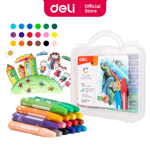 Deli Oil Pastel Crayon 12/18/24/36 Warna cerah sempurna tidak beracun EC20134 EC20124 EC20114 EC20104