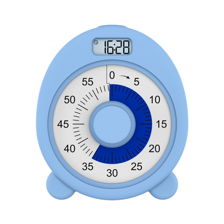 1 PCS Rechargeable Visual Timer with Clock and Night Light,60 Minute Countdown Timer Blue ABS ...