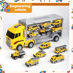 3 Jenis Mainan Truk Kontainer Besar Mainan Mobil Polisi Mainan Truk Pemadam Kebakaran Teknik Truk Ukuran Besar Set Model Penyimpanan Portabel Kotak Mainan Mobil Hadiah Untuk Anak-anak