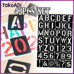 42pcs Lettering Stencil Set Stensil Plastik Cetakan Huruf 100mm Butterfly Stensil Cetakan Huruf Angka