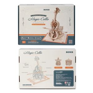 Robotime ROKR Magic Cello AMK63 Mechanical Music Box 3D Wooden Puzzle DIY Model