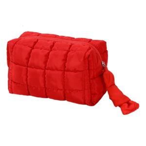 Puffer Túi trang điểm bông túi đựng mỹ phẩm cho phụ nữ du lịch lớn sắp xếp đồ vệ sinh thích hợp cho các dịp khác nhau