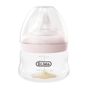 Dr.isla ขวดนมแก้วโบโรซิลิเกตสูงป้องกันทารกท้องอืด ปราศจาก BPA/BPS ขนาด 160/240/300 มล. ปากกว้าง ขวดนมสำหรับทารกแรกเกิด พร้อมด้ามจับถอดได้ ทนต่อการฆ่าเชื้อที่อุณหภูมิสูง GB61