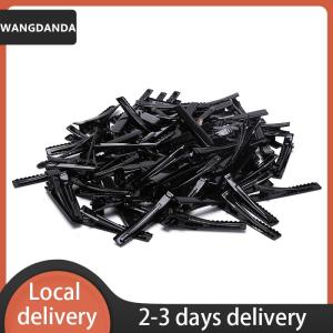 [COD] WANGDANDA Ship within 24 hours 100pcs Black Hairclips Single Prong Alligator Hairpin Blank Setting Hair Clips