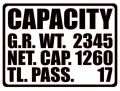 MITSUBISHI L300 CAPACITY STICKER SIGNAGE. 