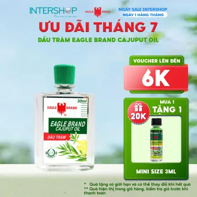 Dầu Tràm Con Ó 2 Nắp Eagle Brand Cajuput Oil 30ml hỗ trợ giữ ấm cảm cúm cho bé giảm đau bụng đầy hơi