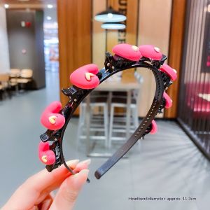 JJT Cute Cartoon Flower Headband for Kids Handmade Plastic Hair Accessories with Colorful Floral Design Perfect for Childrens Daily Wear and Parties