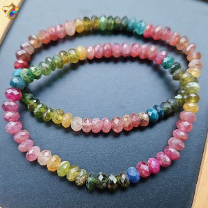 Premium Grade Faceted Colorful Candy Tourmaline Bracelet