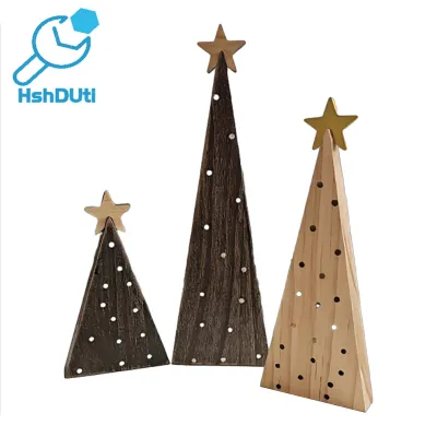 Fosdpa1 Wooden Christmas Tree Ornaments Holiday Wooden Decor 3pcs Rustic Wood Christmas Trees Handmade Shelf Decor for Mantel Tabletop Farmhouse Holiday Ornaments Festive Home Decoration Asia