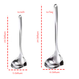กระบวยตักแยกน้ำมัน ช้อนตักแยกน้ำมัน วัสดุ สแตนเลส 304 แท้ ไม่ขึ้นสนิม 100%