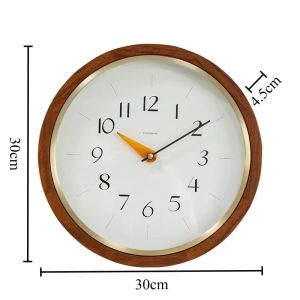 Sacesr Wooden Wall Clocks Silent Retro Decoration Wall Clock Acrylic Pointer Minimalist Japanese Clocks Creative Living Room Home Decor B3K9H