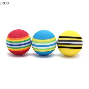💖【Special price】💖ERDU Ministar 10Pcs Rainbow Stripe foam Sponge Golf Balls Swing Practice Training Aids