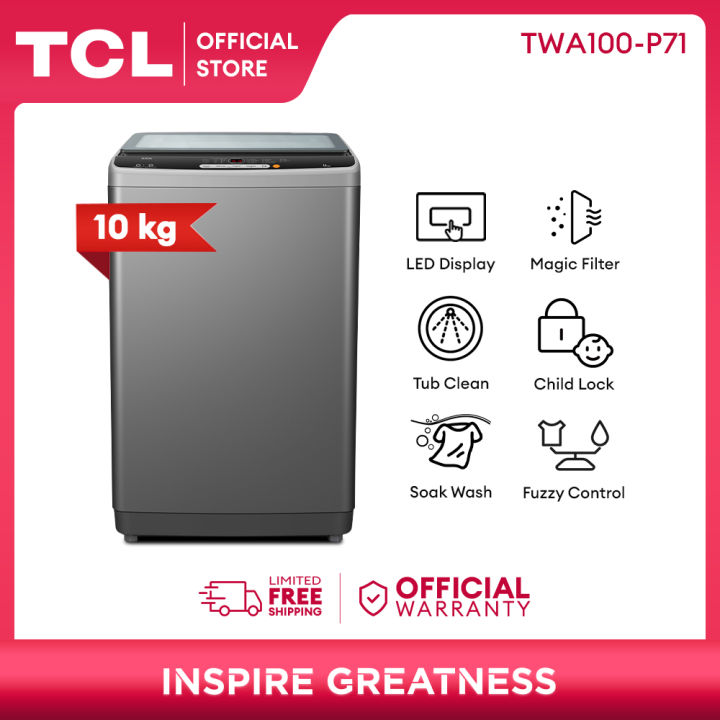 TCL 10KG Inverter Top Load Fully Automatic Washing Machine (Drum Clean