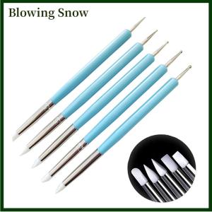 Blowing เครื่องมือแกะสลักรูปปั้นซิลิโคนแบบสองหัว5ชิ้น เซ็ตทำจากโพลีเมอร์และเครื่องปั้นดินเผาเนื้อนุ่ม