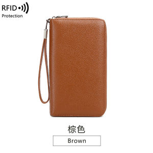 MORNA RFID Anti-Theft Brush Wallet for Women Multi Slot Vintage Large Capacity Multi-functional Stylish Clutch with Wrist Strap